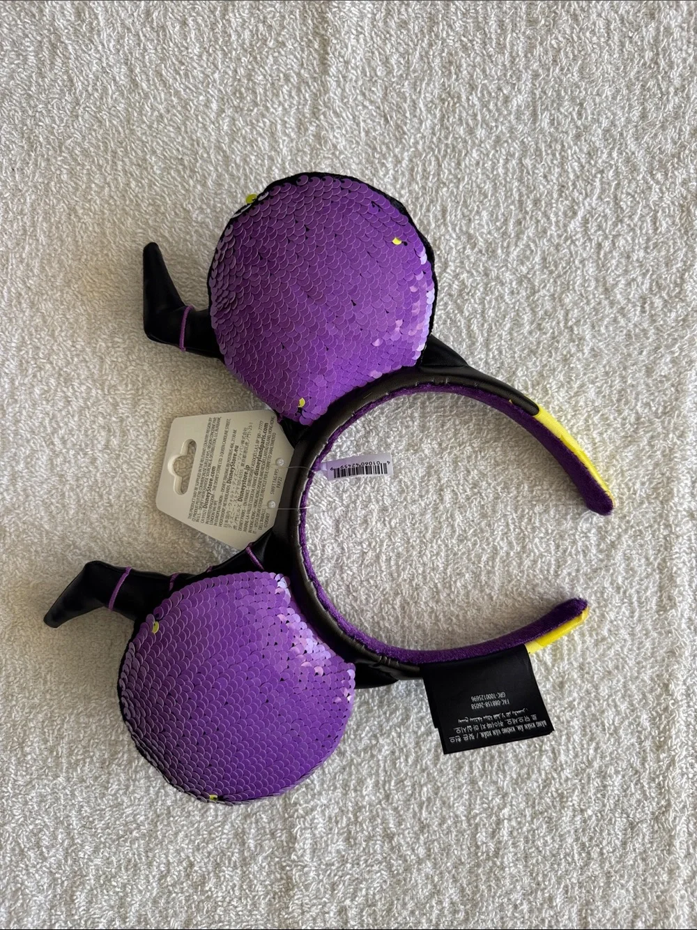Disney Black and Purple Maleficent Reversible Sequin Horns Ears Headband